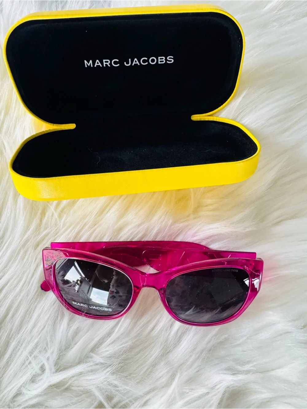 Marc Jacobs Hot Pink Sunglasses with Yellow Case